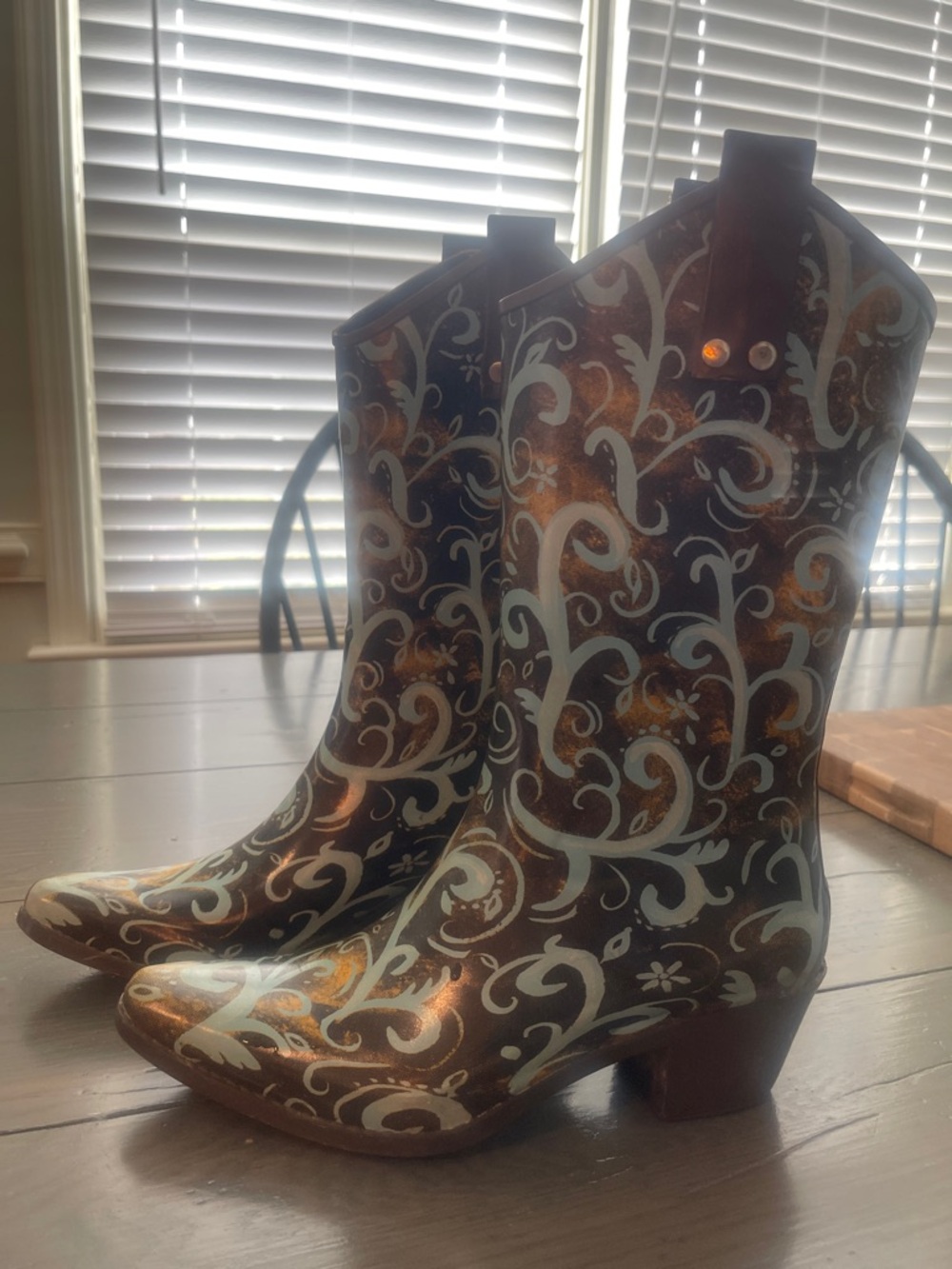 Cowboy boots. BOPS by BOGS waterproof rain boots.